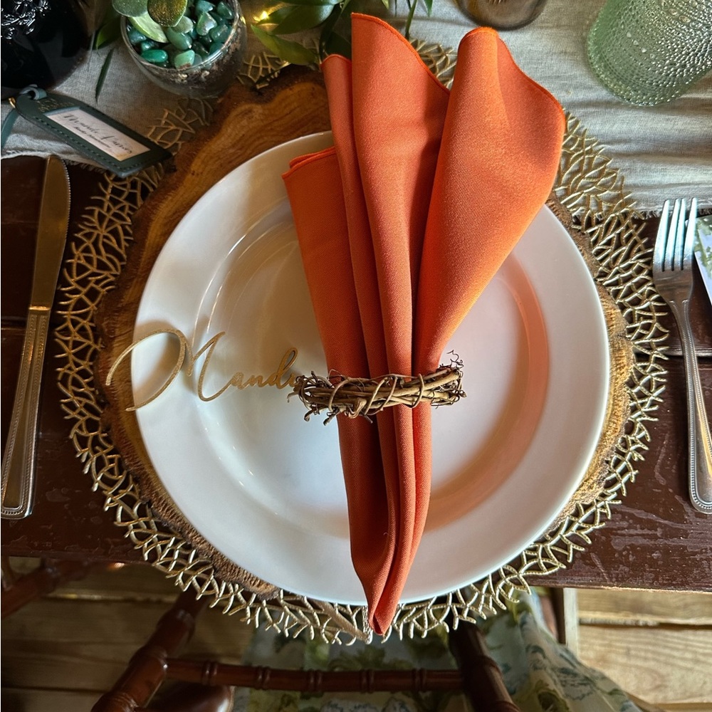 50 Gold Tree/Rustic Chargers for Wedding/Event
